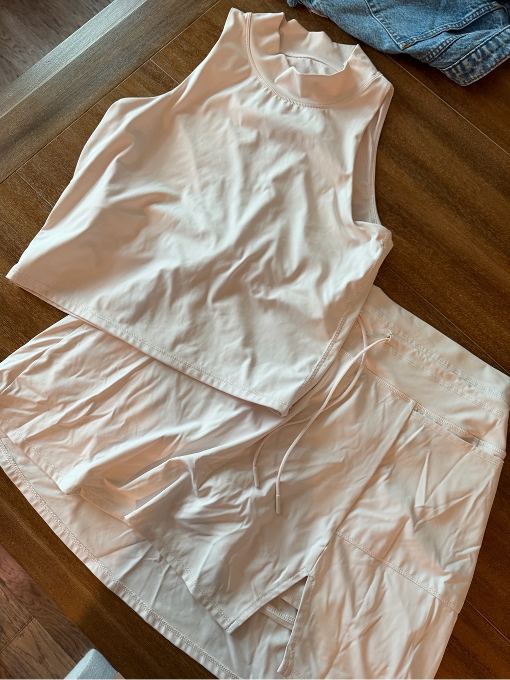 Sierra Madre High-Neck Tank and Skort Set - Light Pink